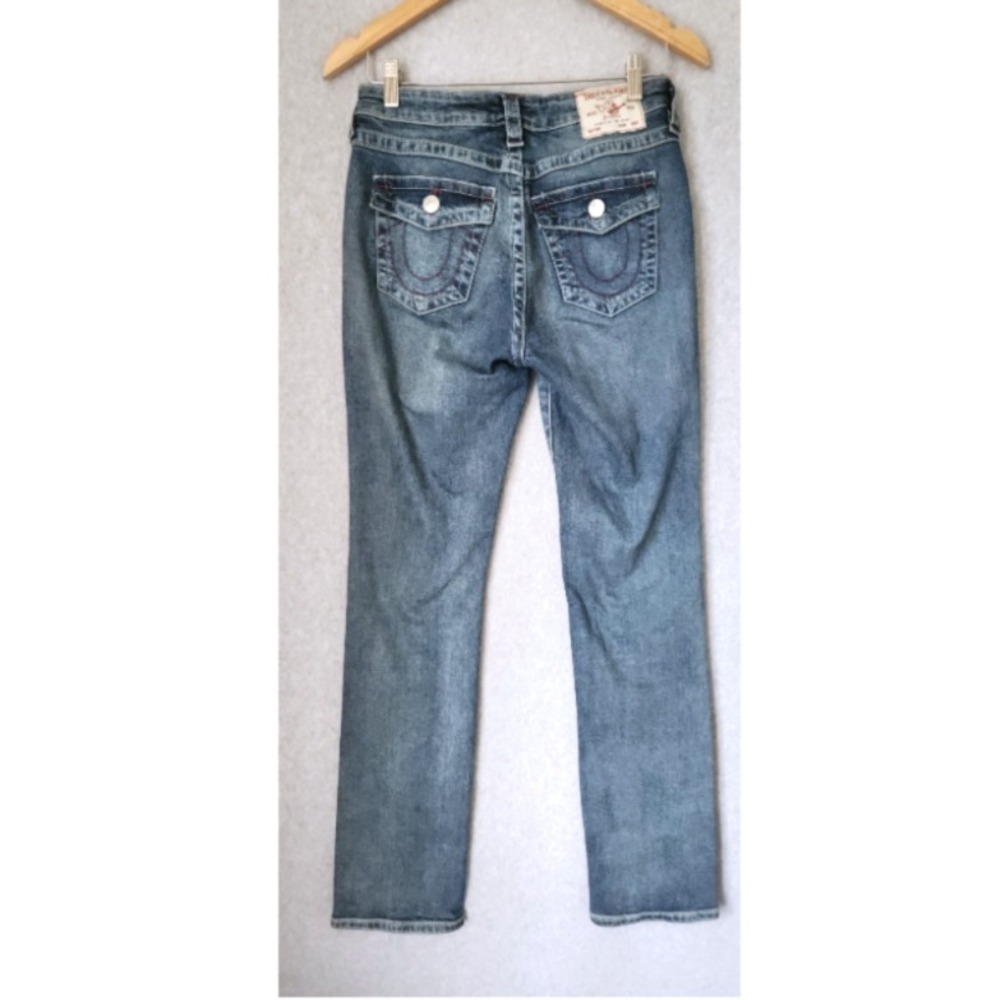 True Religion Billie Mid Rise‎ Straight Super T Flap Jeans Women's Size 28 - Picture 4 of 10